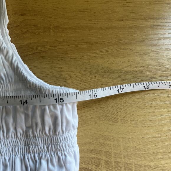 NWT Madewell The Melody Bubble Hem Smocked Midi Dress Size Medium White - Picture 5 of 8